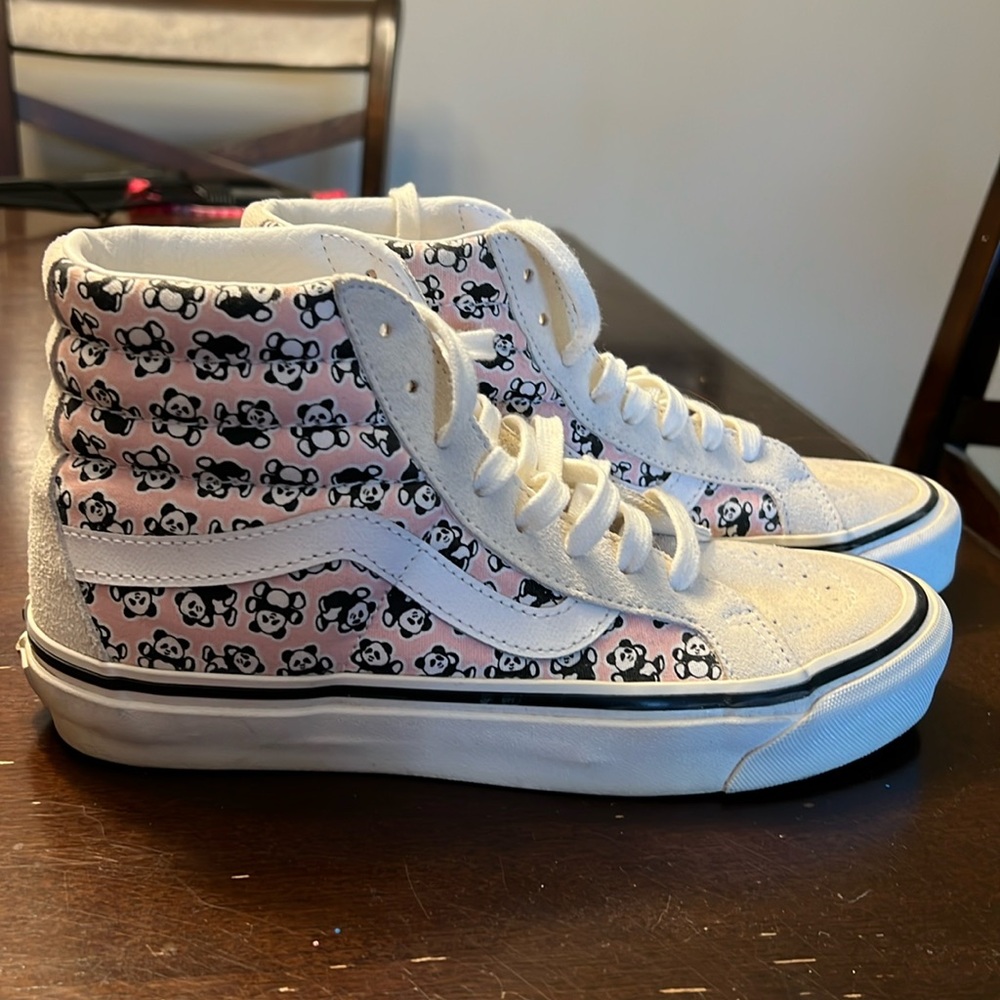 Vans high tops pink panda print